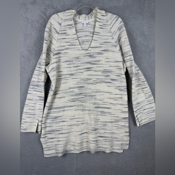 Pure Jill sweater tunic size medium tall v neck with split detail at sleeve - Picture 3 of 9